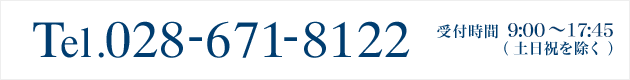 お電話でのお問い合わせ TEL:028-671-8122